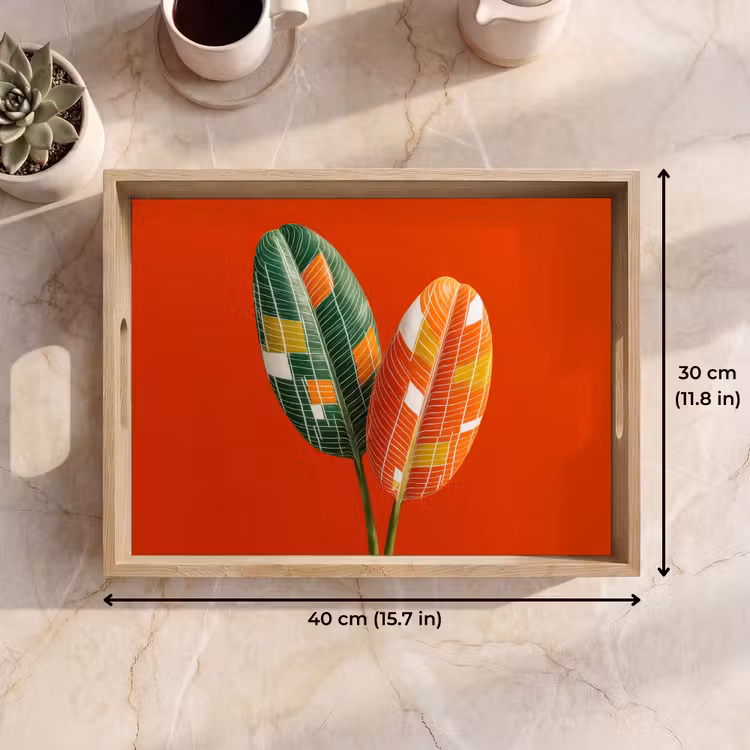 Tray - Leaves - Oval - Mosaic - Pattern — 7