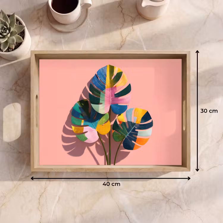 Tray - Leaves - Painted - Plains - Colorful — 8