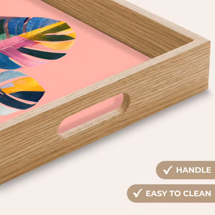 Tray - Leaves - Painted - Plains - Colorful — 9