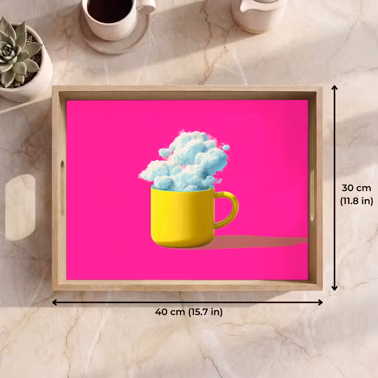 Tray - Mug - Clouds - Pink - Minimalist — 7