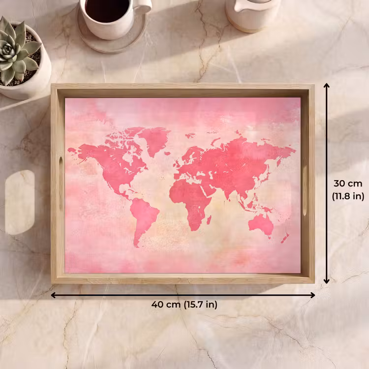 Tray - World map - Pink - Vague — 7