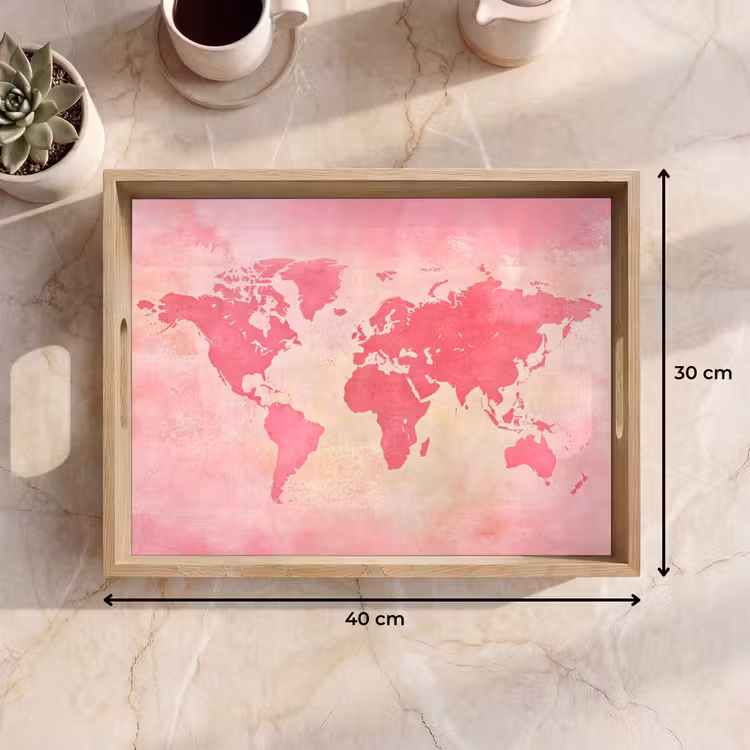 Tray - World map - Pink - Vague — 8