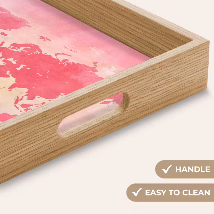 Tray - World map - Pink - Vague — 9