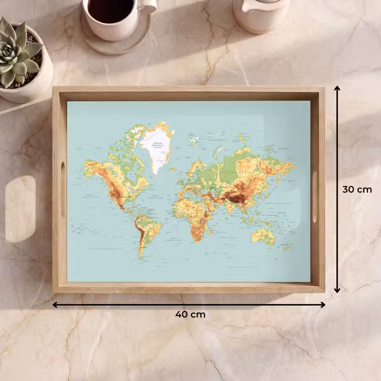 Tray - World map - Realistic - Blue — 8