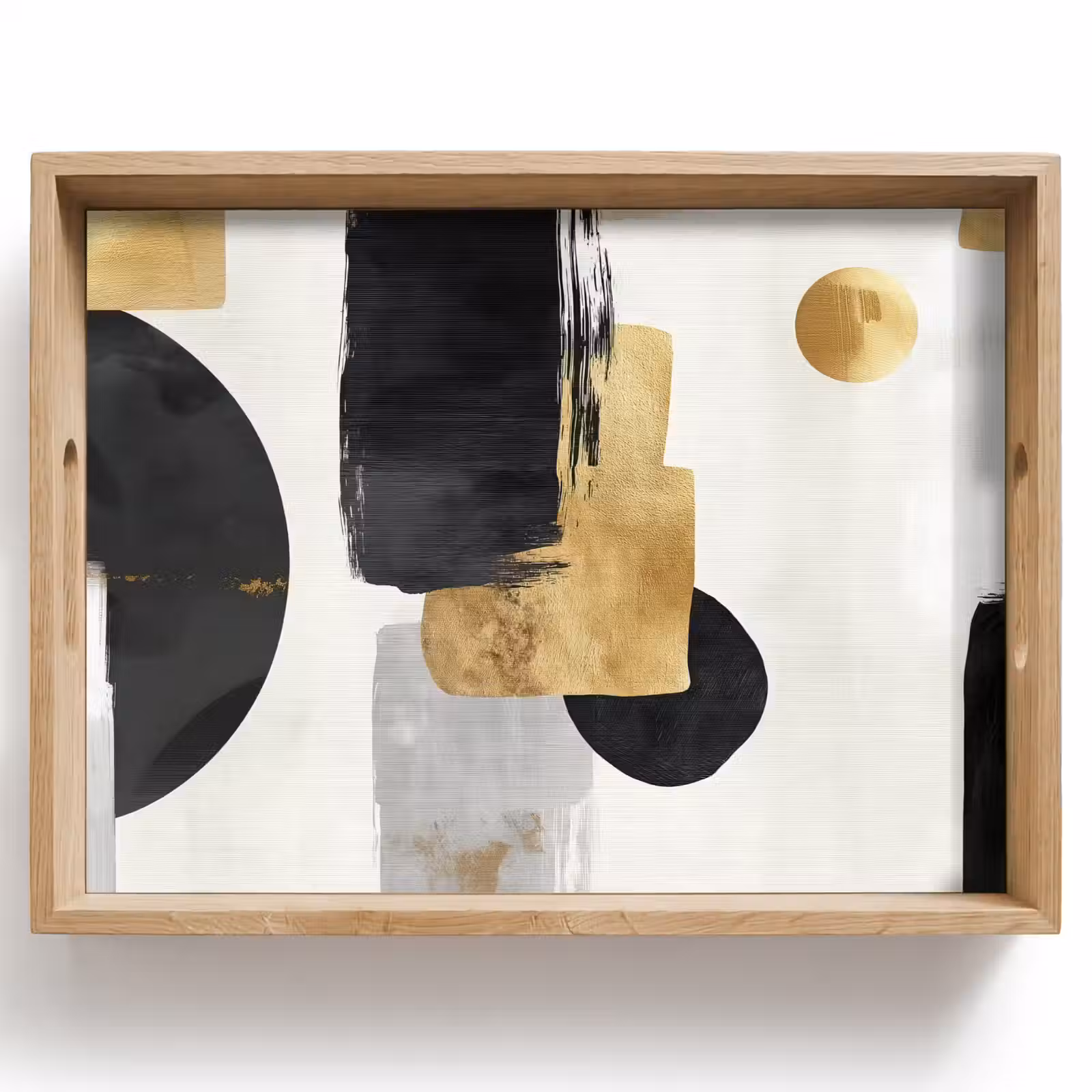 Tray - Gold - Rectangles - Circles - Abstract — 1