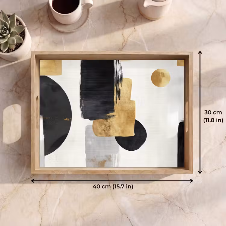 Tray - Gold - Rectangles - Circles - Abstract — 7