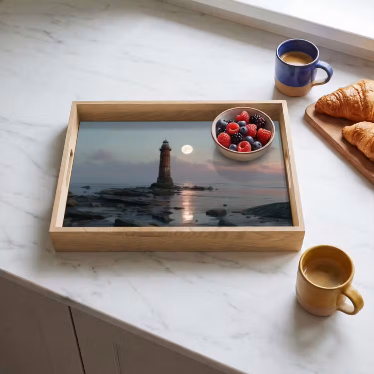 Tray - Lighthouse - Stones - Water - Moon — 3