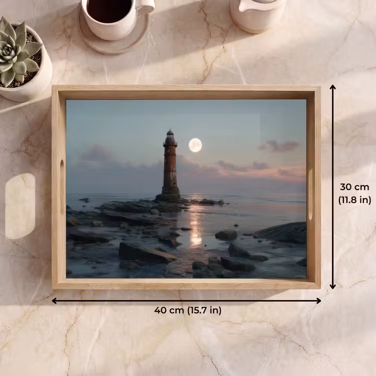 Tray - Lighthouse - Stones - Water - Moon — 7