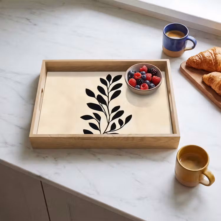 Tray - Minimalist - Branch - Leaves - Black — 3
