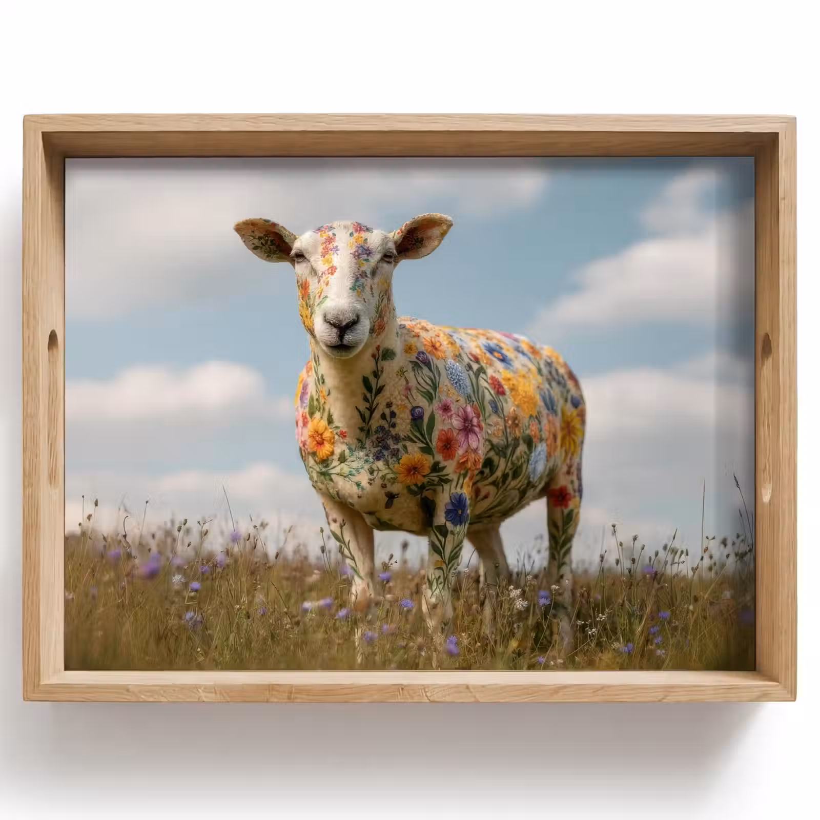 Tray - Sheep - Flowers - Meadow — 1