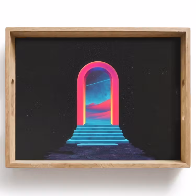 Tray - Gate - Landscape - Starry Sky - Pink — 1