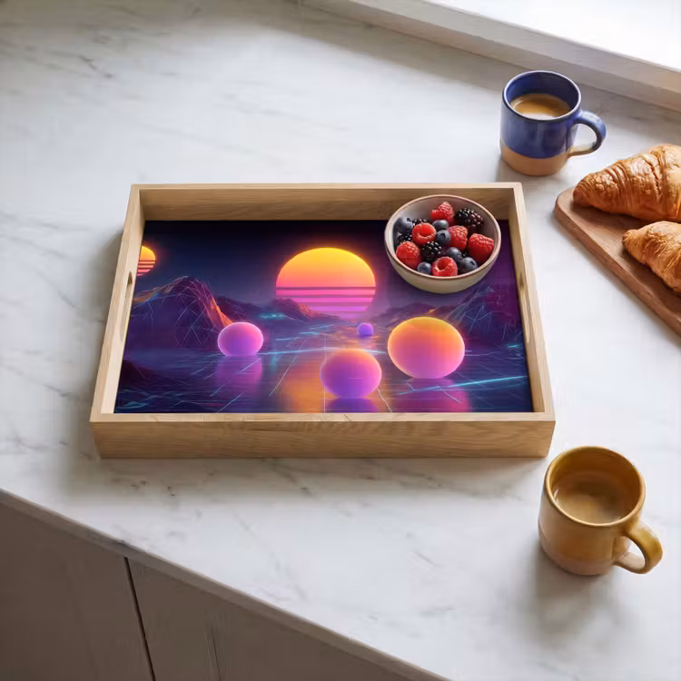 Tray - Landscape - Mountains - Spheres - Light — 3