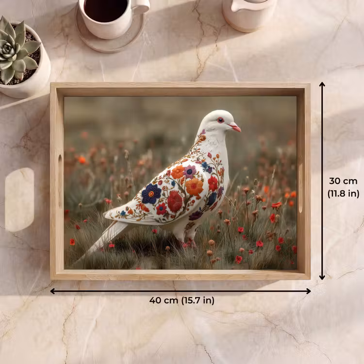 Tray - Pigeon - Flowers - Nature — 7