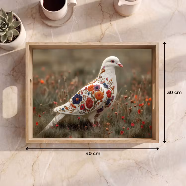 Tray - Pigeon - Flowers - Nature — 8