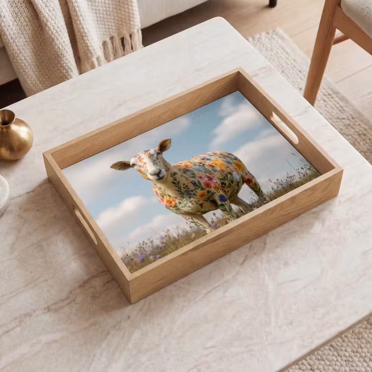 Tray - Sheep - Flowers - Meadow — 2