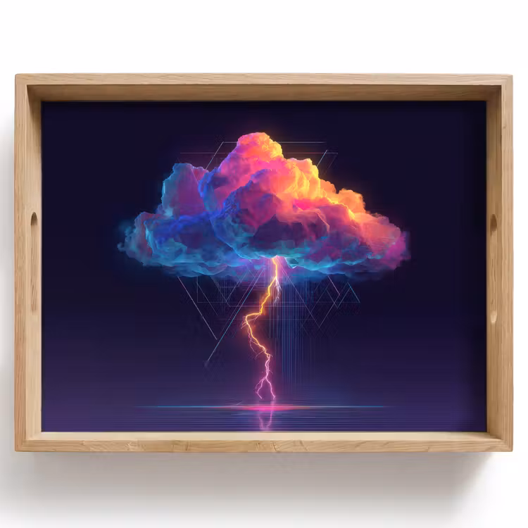 Tray - Thundercloud - Lightning bolt - Light - Blue — 1