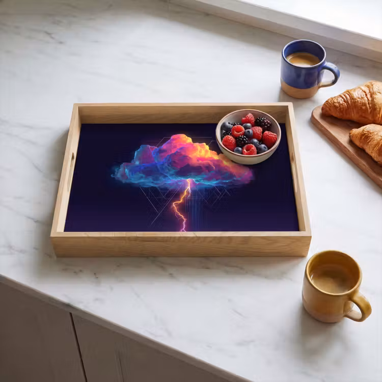 Tray - Thundercloud - Lightning bolt - Light - Blue — 3