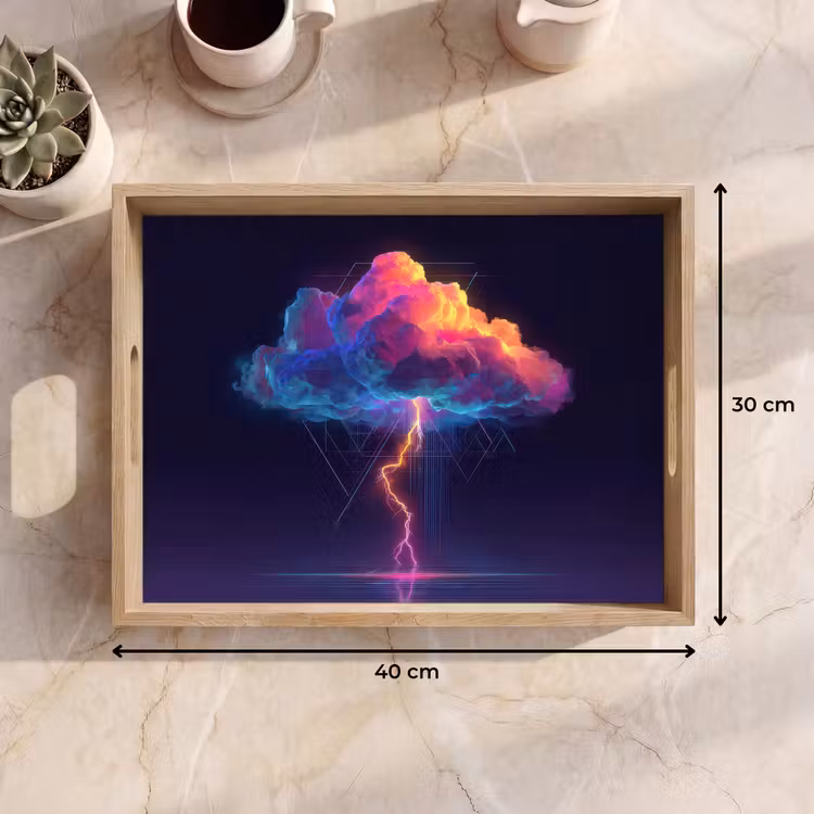 Tray - Thundercloud - Lightning bolt - Light - Blue — 8