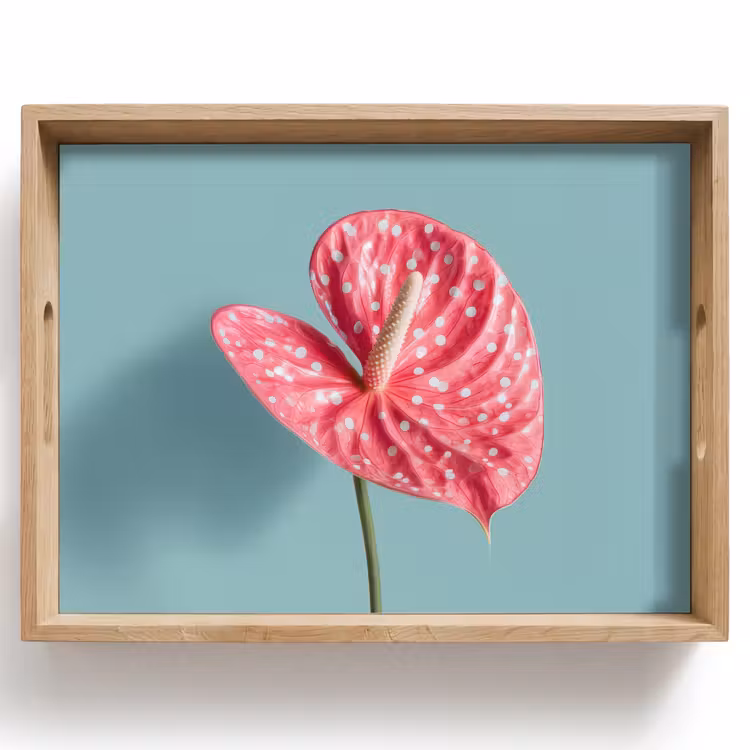 Tray - Leaf - Anthurium - Dots - Pink — 1