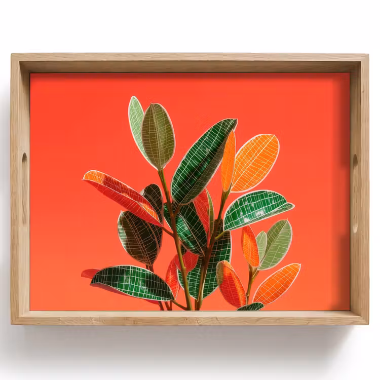 Tray - Leaves - Veins - Orange - Texture — 1
