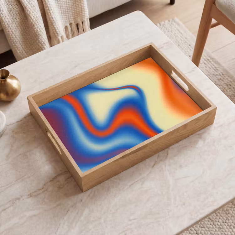 Tray - Waves - Colorful - Abstract — 2