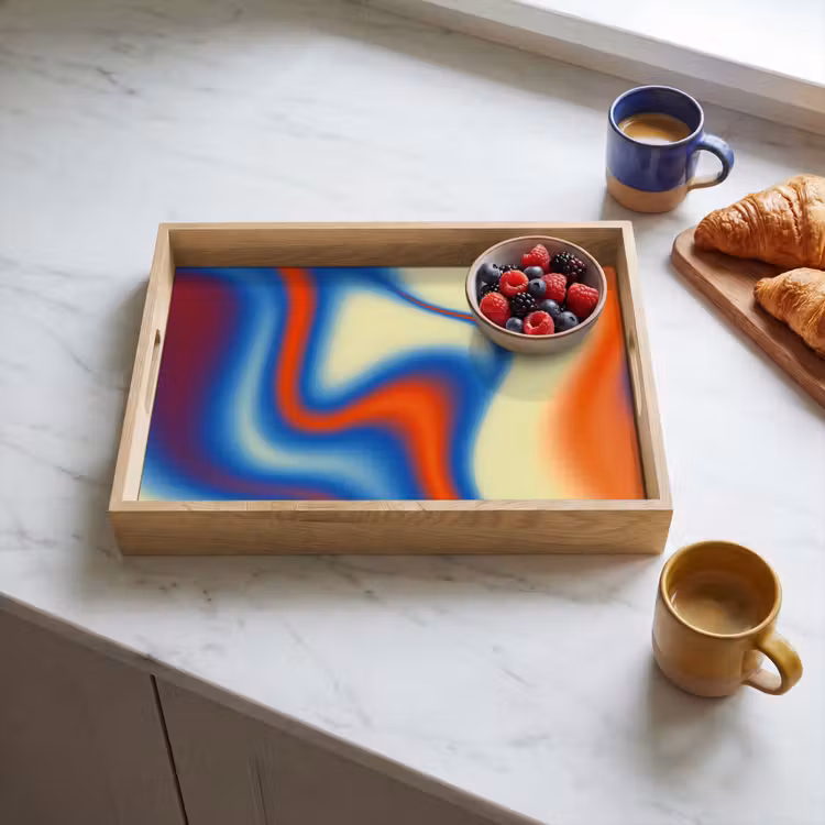 Tray - Waves - Colorful - Abstract — 3