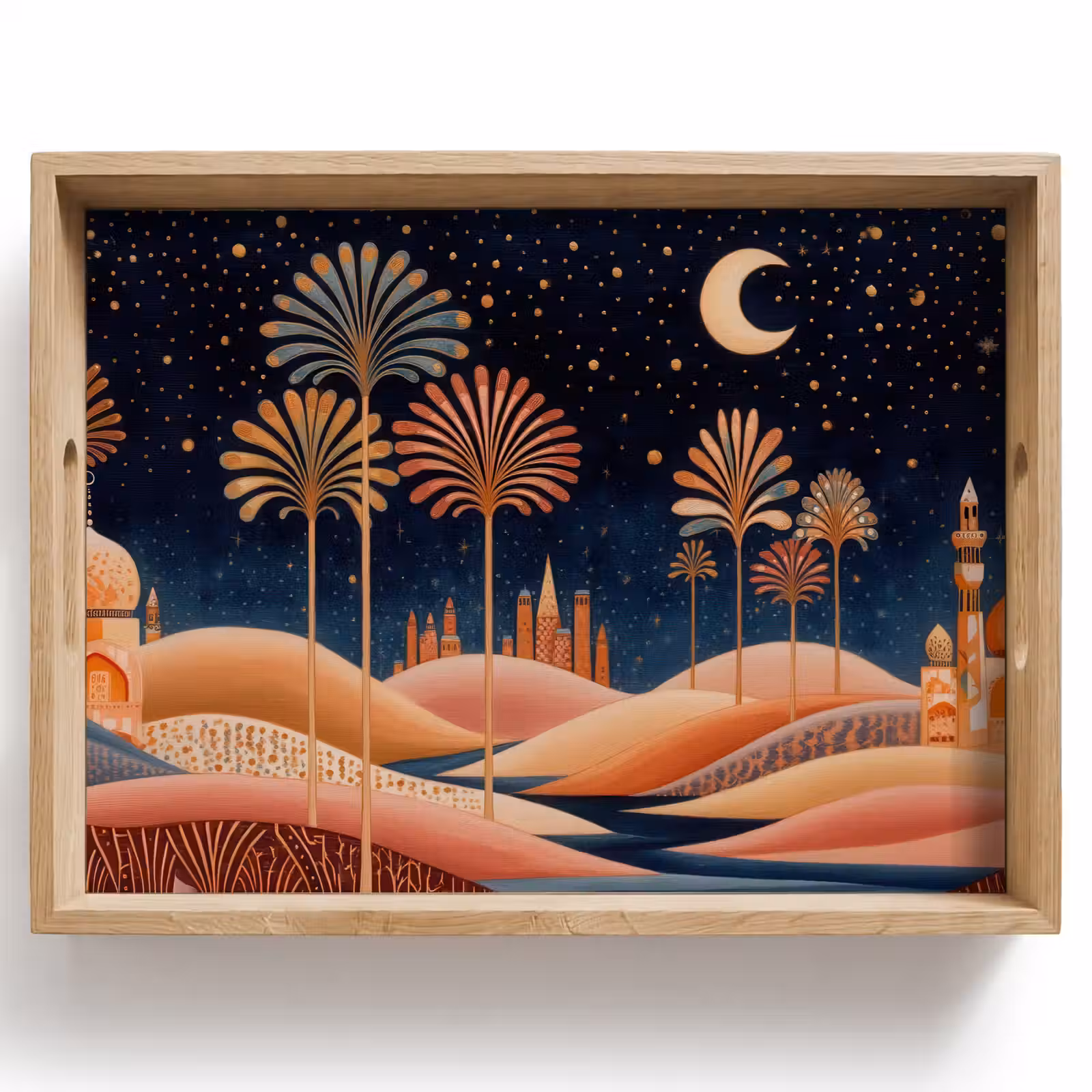Tray - Starry sky - Palms - River — 1