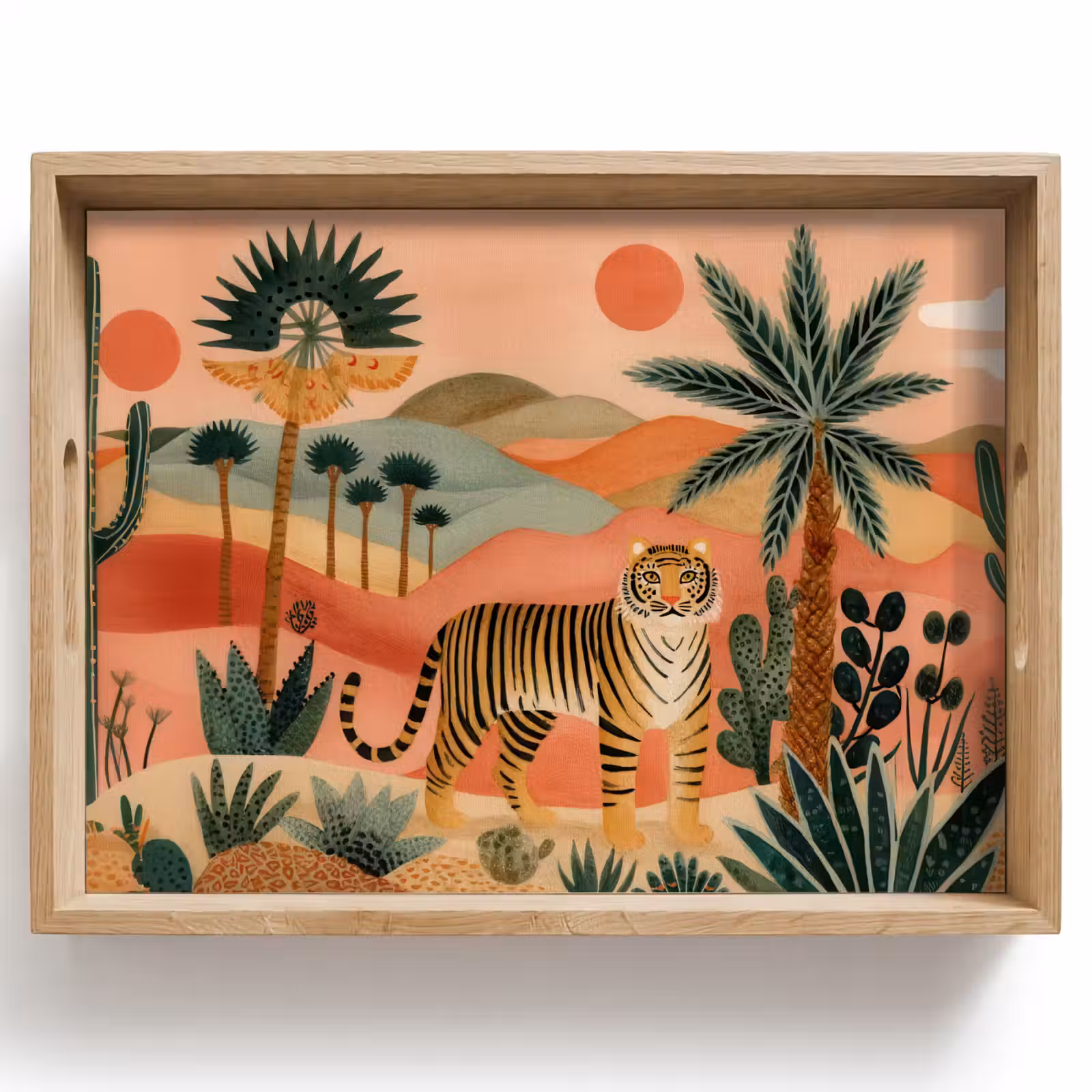 Tray - Tiger - Colorful - Palms - Cactus — 1