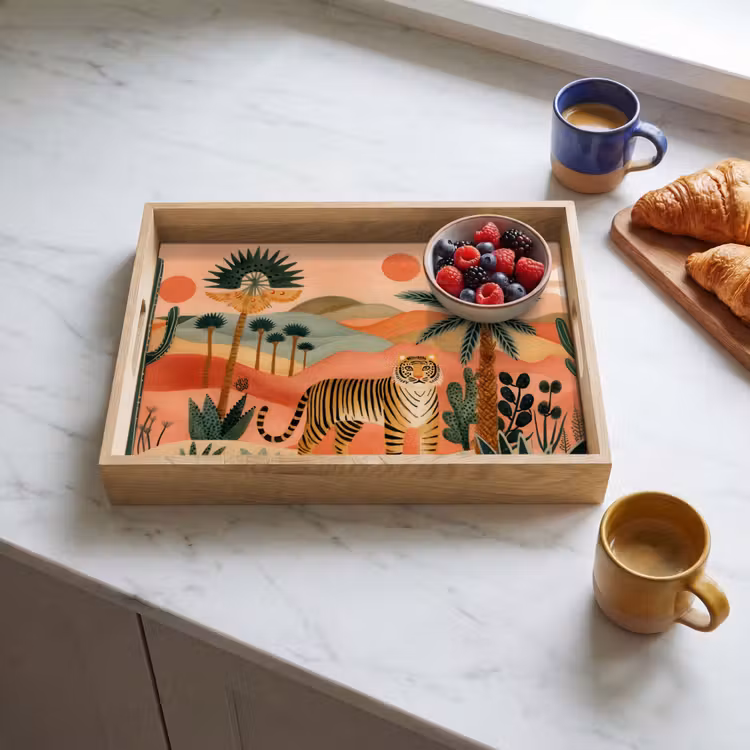 Tray - Tiger - Colorful - Palms - Cactus — 3