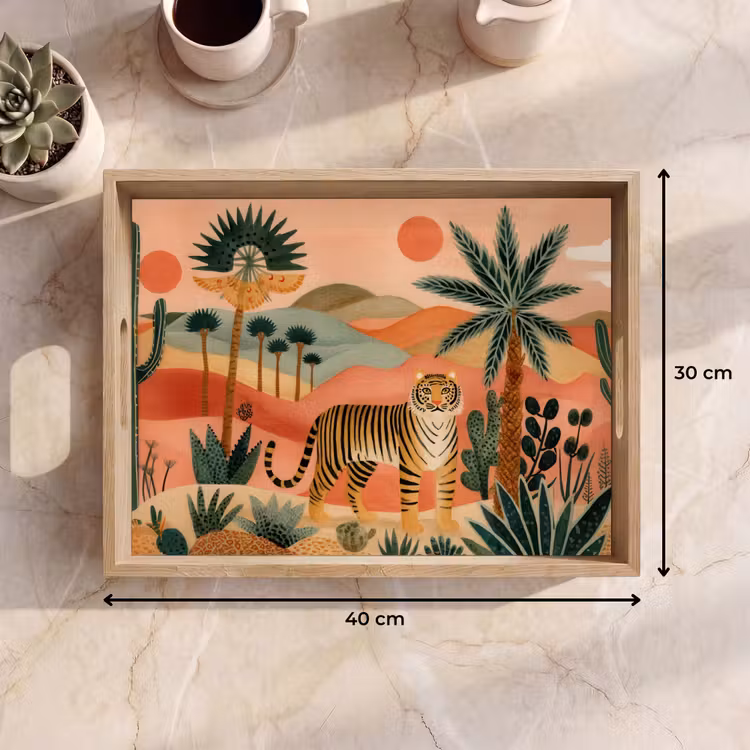 Tray - Tiger - Colorful - Palms - Cactus — 8