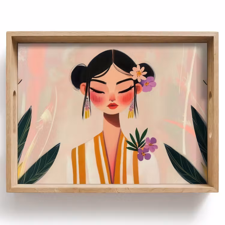 Tray - Woman - Flowers - Pastel — 1