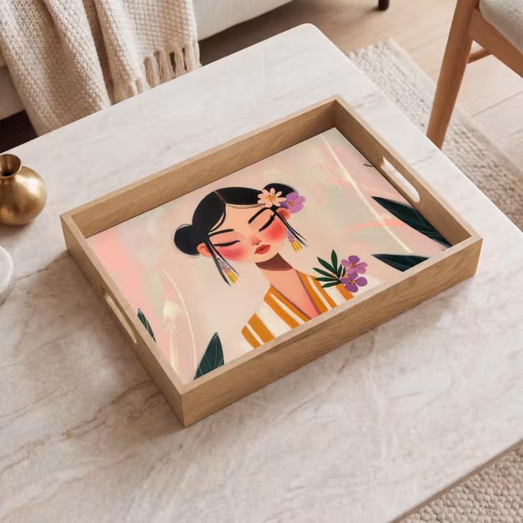 Tray - Woman - Flowers - Pastel — 2