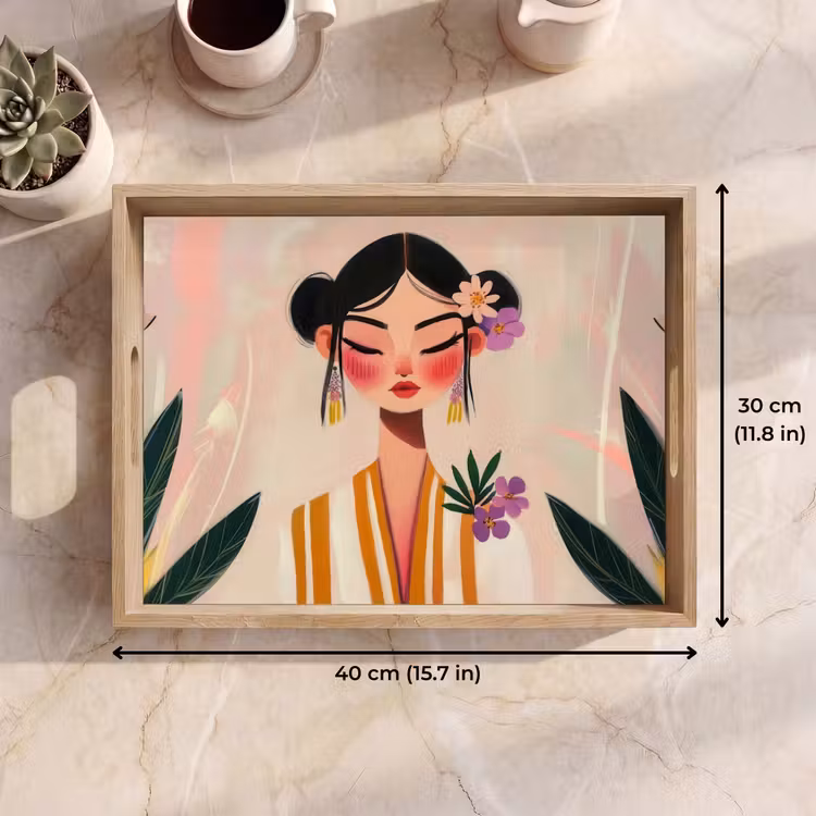 Tray - Woman - Flowers - Pastel — 7