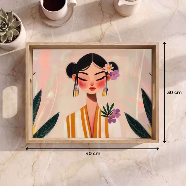 Tray - Woman - Flowers - Pastel — 8