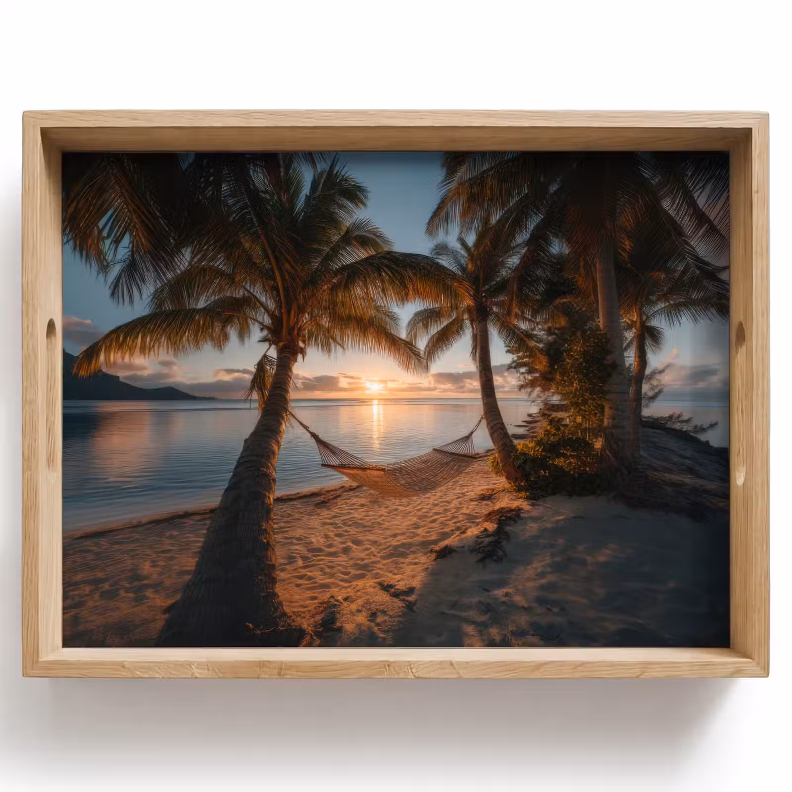 Tray - Palm trees - Hammock - Beach - Sunset — 1