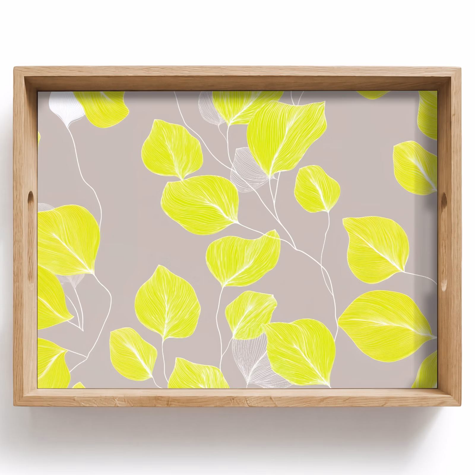 Tray - Leaves - Neon - Yellow - Lines — 1