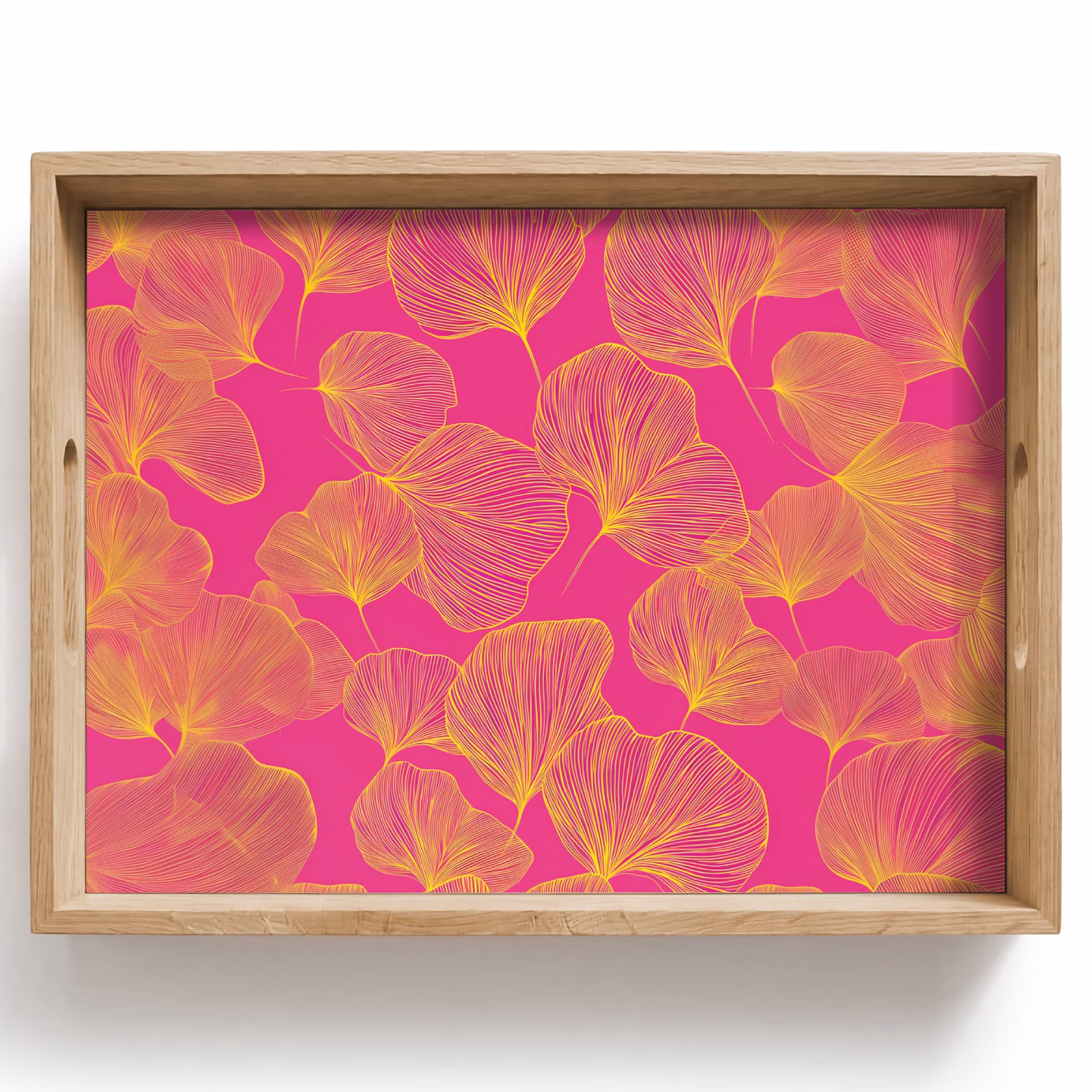 Tray - Leaves - Veins - Graphic - Pink — 1
