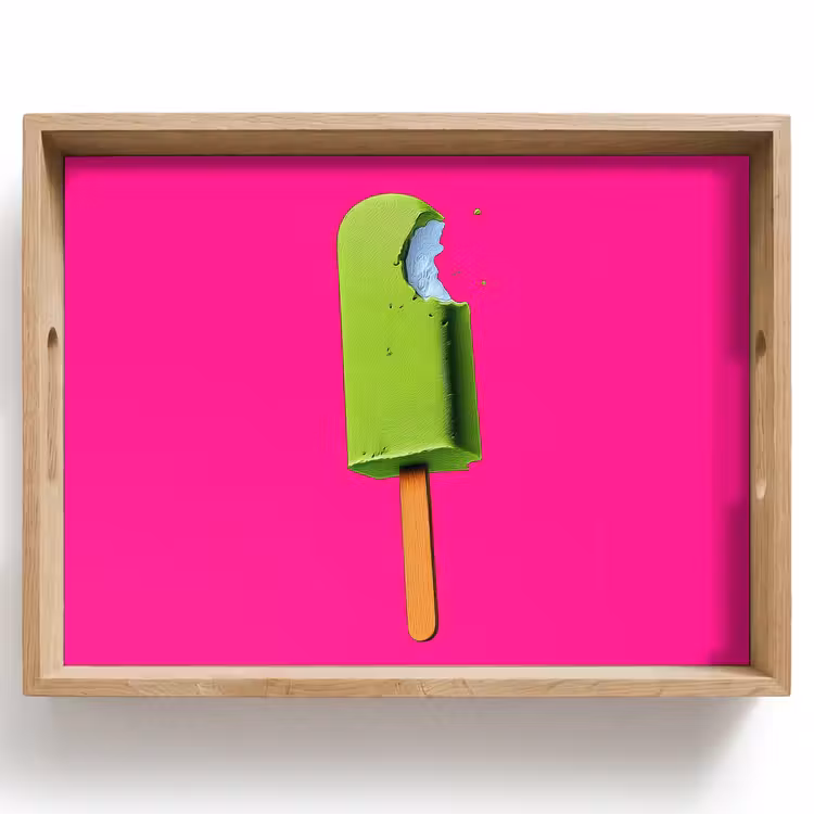Tray - Ice cream - Stick - Minimalist - Green — 1
