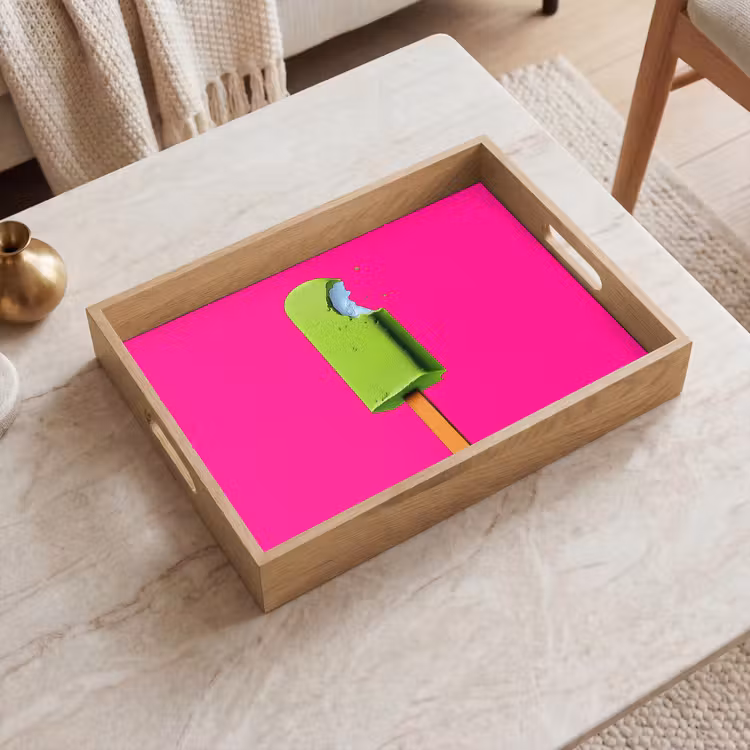 Tray - Ice cream - Stick - Minimalist - Green — 2