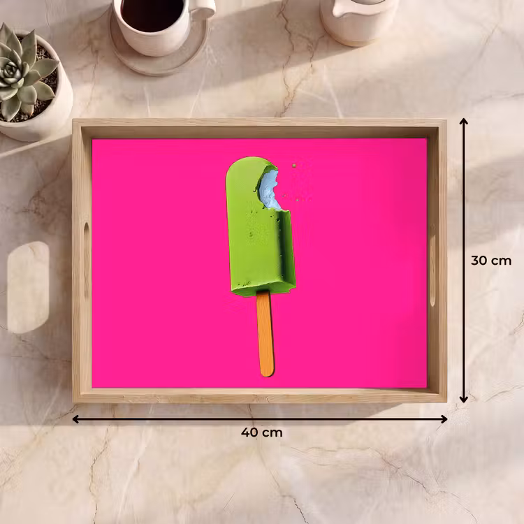 Tray - Ice cream - Stick - Minimalist - Green — 8