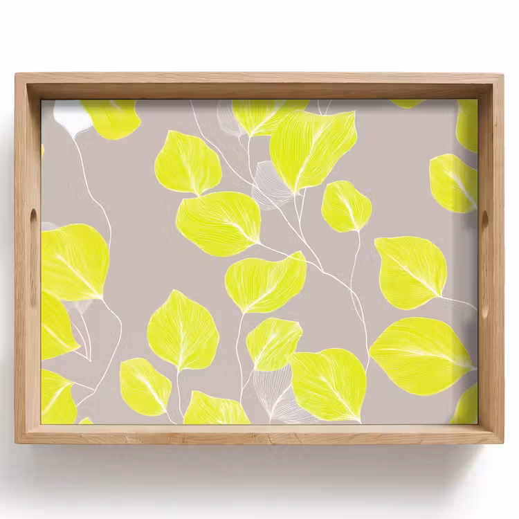 Tray - Leaves - Neon - Yellow - Lines — 1