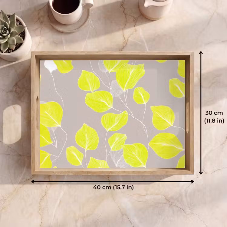 Tray - Leaves - Neon - Yellow - Lines — 7
