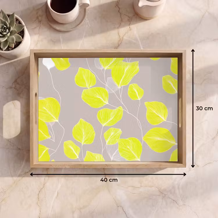 Tray - Leaves - Neon - Yellow - Lines — 8