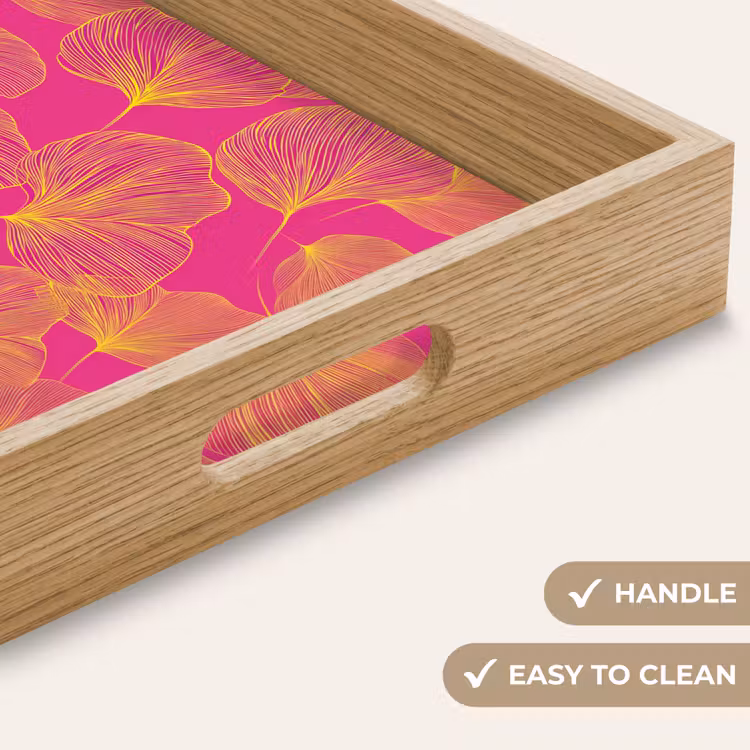 Tray - Leaves - Veins - Graphic - Pink — 9