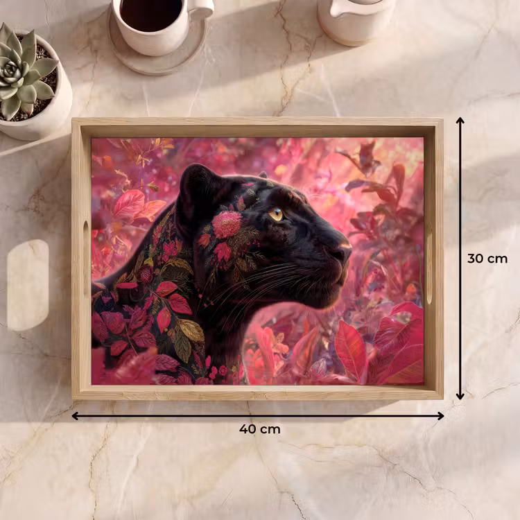 Tray - Leopard - Flowers - Pink — 8