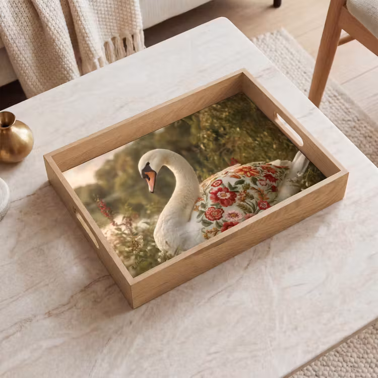 Tray - Swan - Flowers - Nature — 2