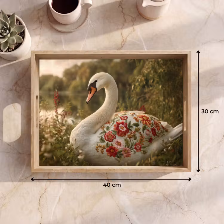 Tray - Swan - Flowers - Nature — 8