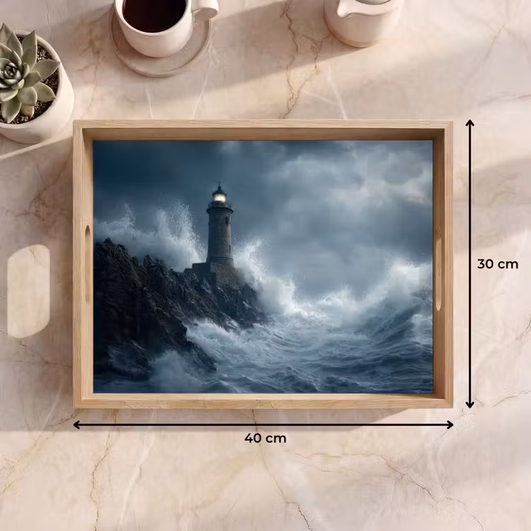 Tray - Rocks - Lighthouse - Waves - Cliffs — 8