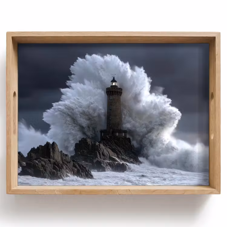 Tray - Wave - Lighthouse - Foaming water — 1