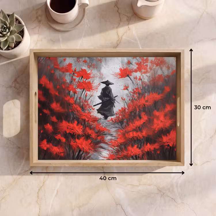 Tray - Red flowers - misty - Man — 8